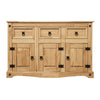 Corona Sideboard 3 Door 3 Drawer Mexican Solid Waxed Pine Furniture Storage Unit
