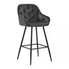 2 PCS Luxury Kitchen Bar Stools Velvet Padded Seat ＆ Armrest Salon Lounge chairs