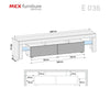 Modern 200cm TV Unit Cabinet Stand | White High Gloss Doors | Free LED Lights