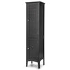 5-Tier Bathroom Floor Cabinet Tall Narrow Storage Cabinet Organizer w/Doors