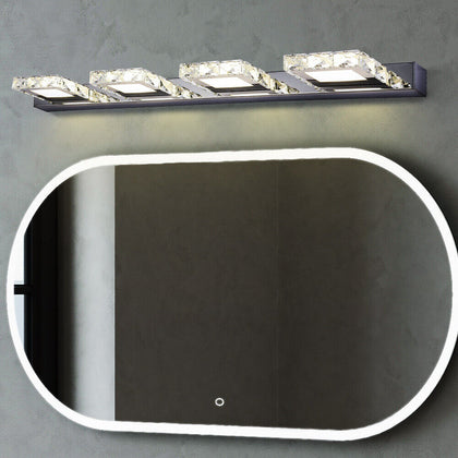 4-Lights Bedroom Bathroom LED Crystal Mirror Front Light Wall Lamp Vanity Light