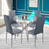 90cm Clear Round Dining Table Glossy X Crossed Legs Tempered Glass & Chrome Legs