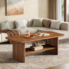 Solid Wood Coffee Table for Living Room, 47.24" Rectangle Center Table for Home
