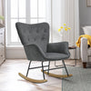 Modern Rocking Accent Chair High Wingback Padded Lounge Glide Seat for Nursing