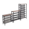 4/5/8 Tier Metal Shoe Rack Stand Space Save Storage Organiser Shelf with MDF Top