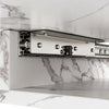 Extendable Dining Table 120-160x80x76.5cm, White Marbled MDF, Black Crossed Legs