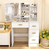 Dressing Table with Golden Handle 4 big Drawers and sliding Mirrow Makeup Desk