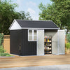 10ft x 8ft Metal Garden Shed Outdoor Bike Tool Storage House Dual Doors Lock UK
