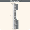 Slim Bathroom Tall Cabinet Floor Storage Cabinet Organizer-Grey+White