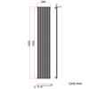 Black Designer Radiator Vertical Horizontal Oval Column Central Heating Rads