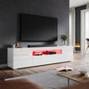 White 200cm High Gloss TV Stand Storage Cabinet Cupboard Unit with RGB LED Light