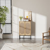 Rustic Oak Finish 2 Door Sideboard Multi Storage Cabinet Dinning Room, Hallway
