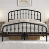 Metal Bed Frame with Arched Headboard and Footboard/Heavy Duty Slat Support