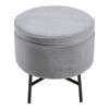 Round Velvet Makeup Seat Storage Ottoman Pouf Stool Dressing Table Vanity Chair