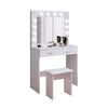 Vanity Dressing Table Stool Set Makeup Mirror/Drawers/Dimmabl 3 Colors LED Light