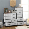 8 Drawer Fabric Chest of Drawers w/ Wooden Top for Hallway Grey