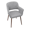 2Pcs Kitchen Dining Chairs Linen Fabric Padded Home Office Chair Set Hollow Back