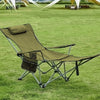 Folding Outdoor Chair Camping Garden Fishing Recliner Seat Furniture w/ Footrest