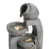 Solar Power Water Fountain Garden Water Feature with LED Light Indoor Outdoor