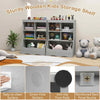 Home Toy Storage Organizer Playroom Bookcase with 5 Cubes-Grey