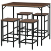 Industrial Rectangular Dining Table Set with 4 Stools for Dining Room, Kitchen,