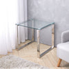 Tempered Glass Square Coffee Table Sofa Side End Table Bedside Nightstand Chrome
