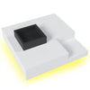 Coffee Table With LED Lights Modern Marble Effects Living Room Furniture White