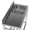Commercial Sink Stainless Steel Kitchen Single Sink Catering Wash Table +Worktop