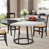 Round Dining Table for 4-6 people, 120cm Kitchen Table with Faux Marble Veneer