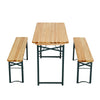 3pcs Folding Wooden Beer Table&Chair Patio Picnic BBQ Furniture Garden Trestle
