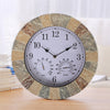 Large Slate Effect Garden Wall Clock Thermometer Hygrometer Indoor Outdoor Home