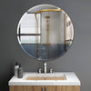 16'' Round Wall Mirror Self Adhesive Stick Bathroom Bedroom Office Vanity Decor