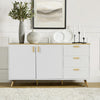 140cm Wooden Sideboard Cabinet Storage Buffet Cupboard 2 Doors & 3 Drawers White