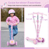 Folding Kids Scooter Child Balancing Toy Push Kick Scooter w/Lighted Wheels Pink