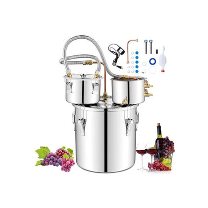 22L Premium Stainless Steel Water Alcohol Distiller with Integrated Thermometer