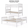 Kids Bunk Beds Double Pine Wooden Bunk Beds With Mattresses 3FT Single Bed Frame