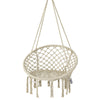 Macrame Hammock Chair Hanging Swing Seat W/ Colorful LED Lights Indoor Outdoor