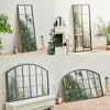 Rectangle Shape Arched Window Mirror Durable Metal Frame Wall Mounted Home Decor