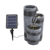 Solar Powered LED Water Feature Fountain Outdoor 3 Tier Barrel Garden Ornament