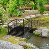 Outdoor Metal Garden Bridge With Decorative Safety Railings Vine Pattern NEW UK