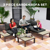 3pcs Garden Sectional Sofa Side Table Furniture Set w/ Cushion