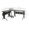 L-Shaped Corner Work Desk Gaming Office w/ Steel Frame CPU Rack Keyboard Tray Sp