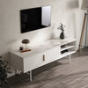 140cm TV Stand Cabinet Wooden Frame 2 Door Entertainment Unit w/ Metal Legs