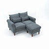 2 Seater faux leather/Linen Fabric Love Seat Sofa Armchair with Footstool Couch