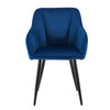 2 x Velvet Dining Chairs Upholstered Metal Legs Reception Accent Chairs Armchair