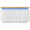 LED SIDEBOARD HIGH GLOSS WHITE STORAGE CABINET WITH 2 DOOR 3 DRAWER LIVING ROOM