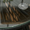 PE Rattan End Table, Round Side Table, Tempered Glass Top Coffee Table, Black