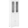 160cm Tall Bathroom Storage Cabinet Freestanding Linen Cabinet-White