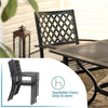 2Pcs Patio Dining Chairs Stackable Black Outdoor Patio Chairs Metal Patio Chairs
