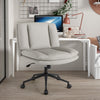 Desk Chair Ergonomic Swivel, Height Adjustable, Faux Leather, Wide Padded Seat